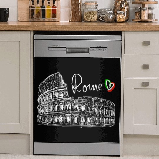 Colosseum Italy Rome sightseeing Trevi Fountain Dish Washer Covers
