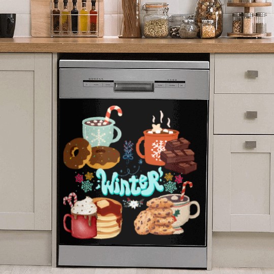 Winter Treats and Warm Beverages Dish Washer Covers