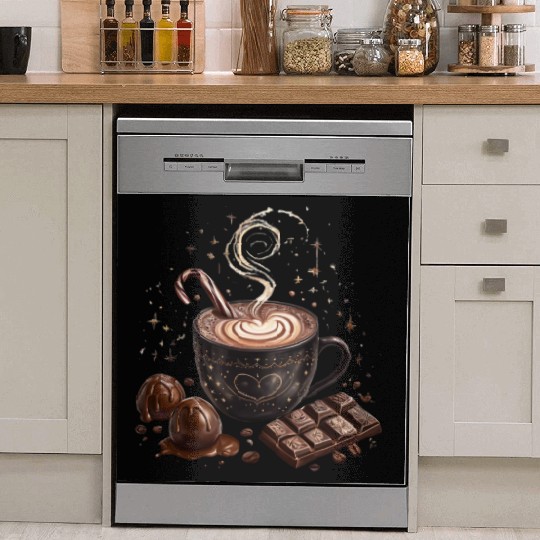 Cozy Hot Chocolate with Sweet Treats Dish Washer Covers