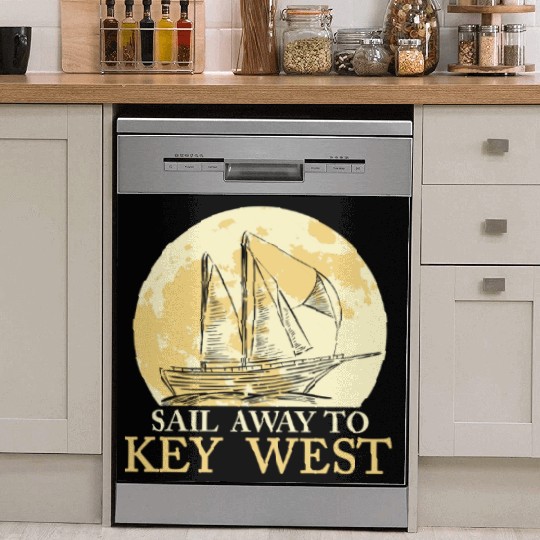 Florida Keys SAIL AWAY TO KEY-WEST Sailing Outfit Dish Washer Covers
