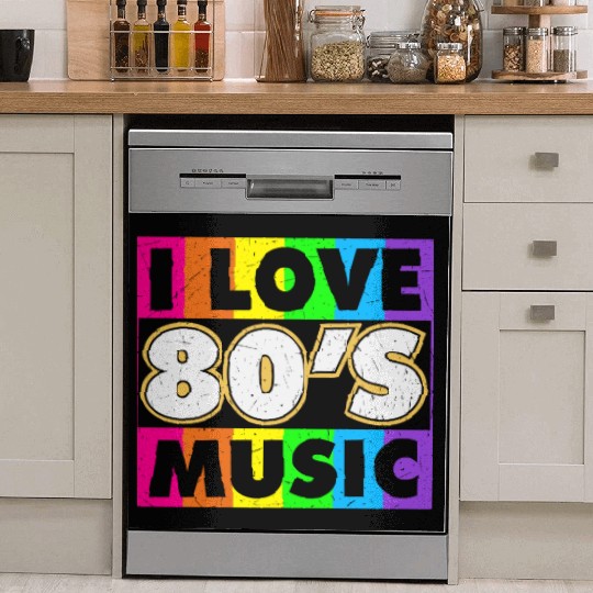 Retro 80s Style design – Perfect for Nostalgia Fa Dish Washer Covers