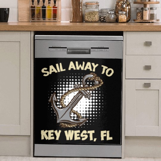 Florida Keys SAIL AWAY TO KEY-WEST Sailing Outfit Dish Washer Covers