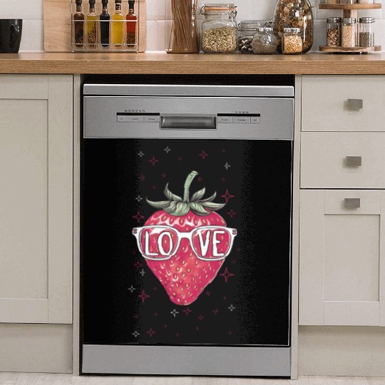 Cool Strawberry Love Print | Valentine Hipster Des Dish Washer Covers