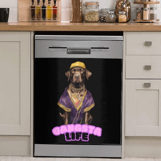 Gangsta Life Chocolate Labrador Dish Washer Covers