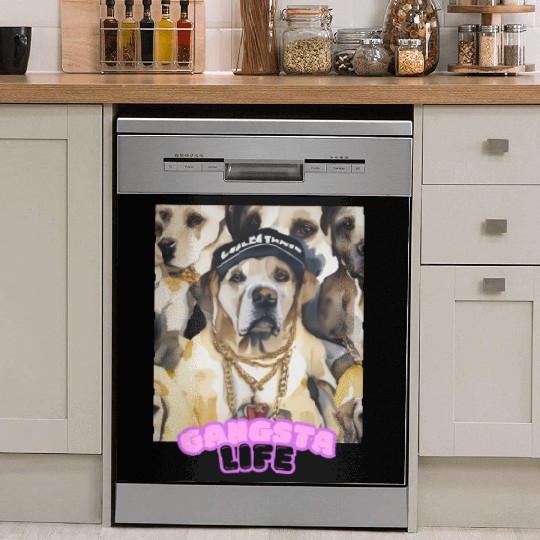 Gangsta Life Labrador 5 Dish Washer Covers