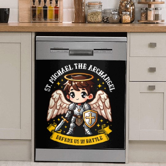 Saint Michael the Archangel Catholic Pray for kids Dish Washer Covers
