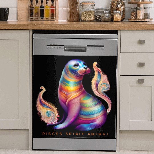 Pisces Spirit Animal Seal Alebrije Female Dish Washer Covers