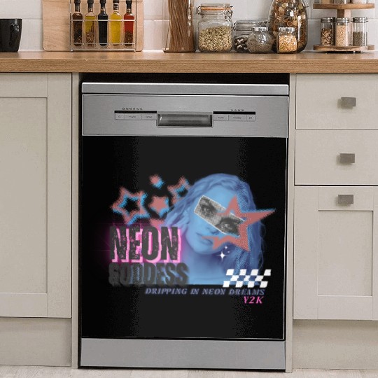 Neon Goddess Y2K Dish Washer Covers Design
