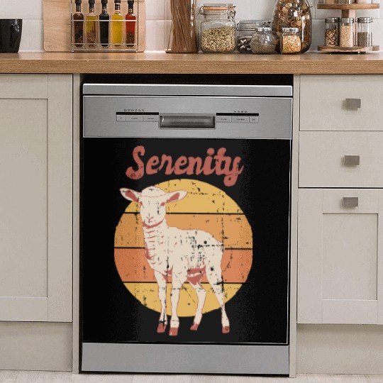 Serenity Vintage Retro Lamb Sunset Dish Washer Covers