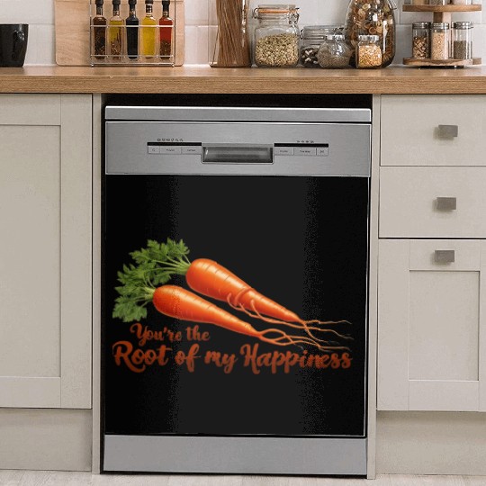 Root of My Happiness – Cute Carrot Pun Dish Washer Covers