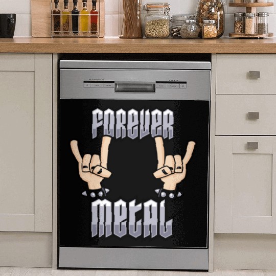 Forever Metal Heavy Metal Devil Horns Hand Gesture Dish Washer Covers