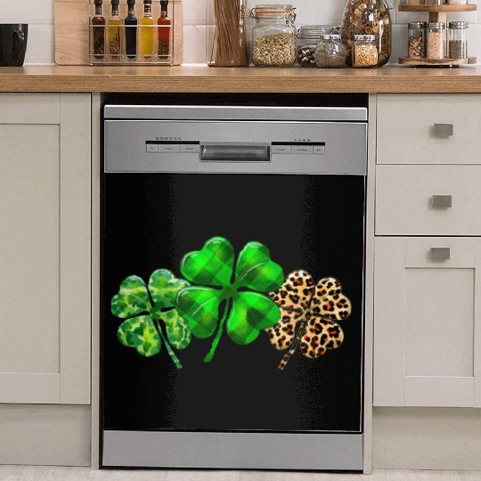 Plaid Shamrock Leopard Camouflage St Patricks Day Dish Washer Covers