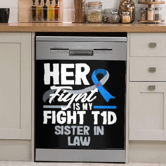 Her Fight Is My Fight T1D Sister Diabetes Type 1 Dish Washer Covers