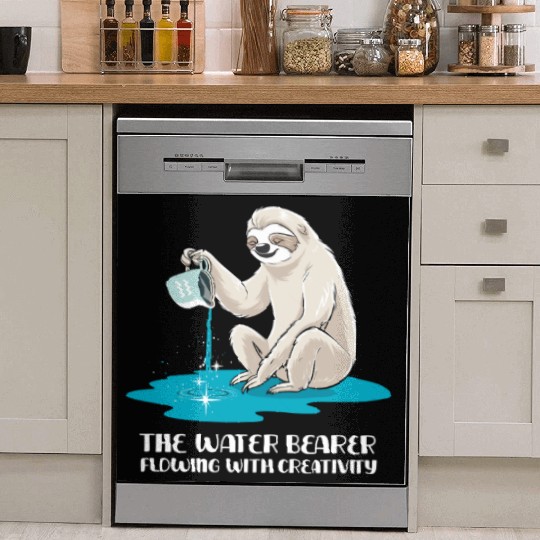 Aquarius Zodiac Sloth: The Water Bearer Flowing Dish Washer Covers