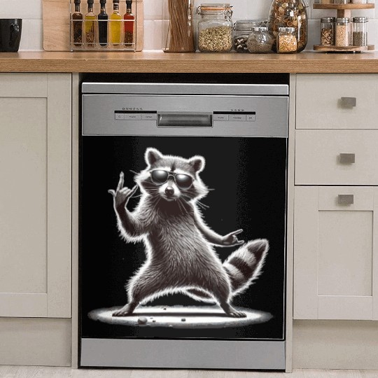 Rock Raccoon – Metal and Coolness Dish Washer Covers