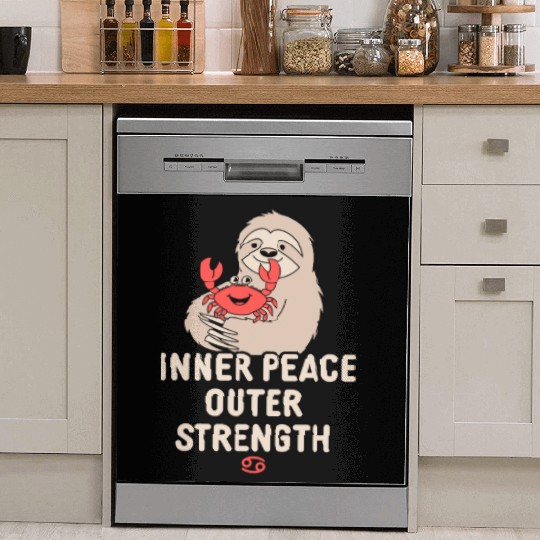 Cancer Zodiac Sloth Inner Peace Outer Strength Dish Washer Covers