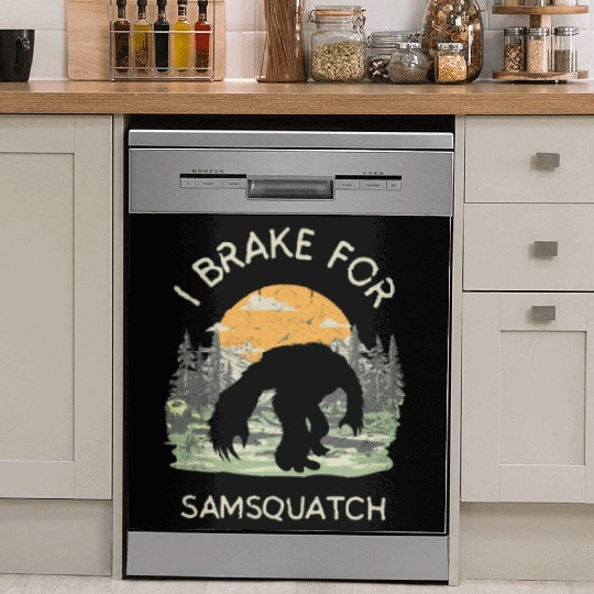 Funny Samsquatch Bigfoot Cryptid Camping Dish Washer Covers