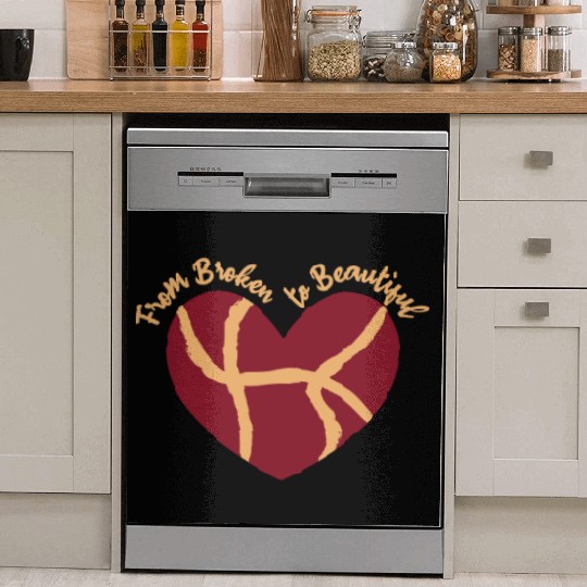 From Broken Pottery Culture Kintsugi Heart Dish Washer Covers