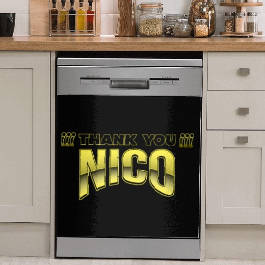 Thank you nico Dish Washer Covers design yellow