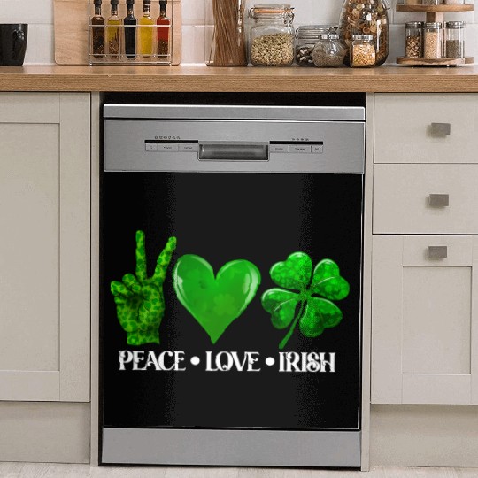 Peace Love Irish Shamrock St Patrick's Day Dish Washer Covers