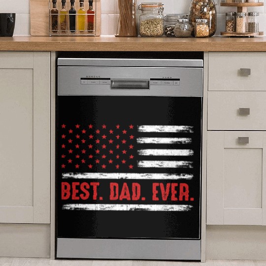 Best Dad Ever American Flag Dish Washer Covers