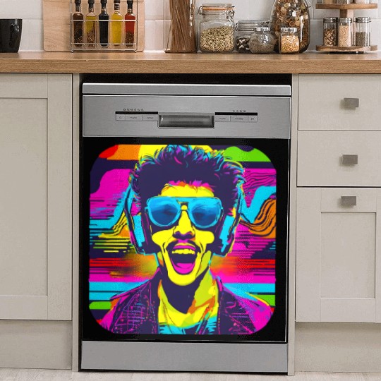 iconic pop culture 80s style fashion Dish Washer Covers