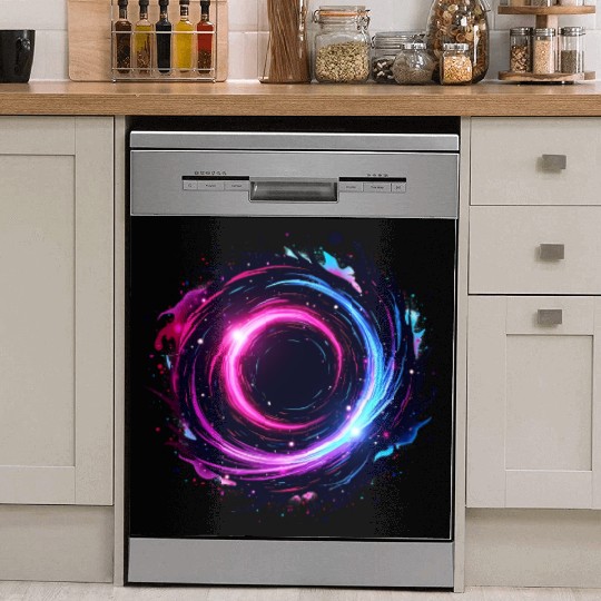 Cosmic Vortex Swirl – Neon Galaxy Energy Dish Washer Covers
