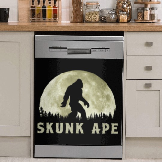 Skunk Ape Bigfoot Moon Silhouette Retro Believe Dish Washer Covers