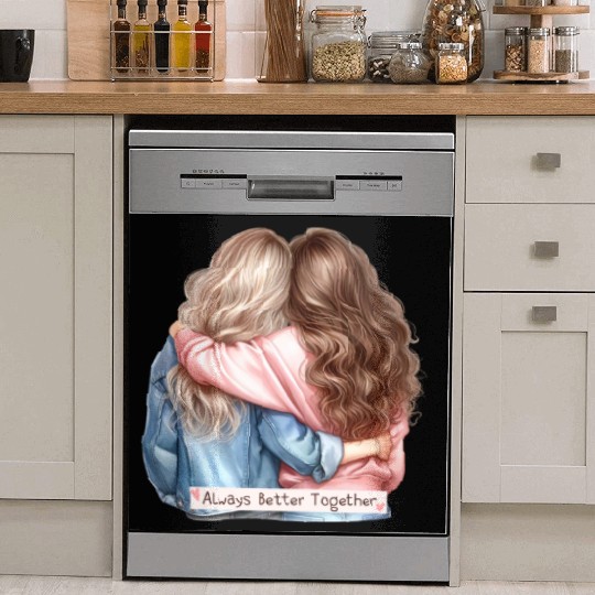 Always Better Together Best Friends BFF Friendship Dish Washer Covers