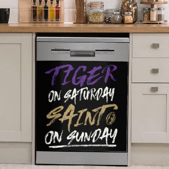 Tiger on Saturday Saint on Sunday Vintage Dish Washer Covers
