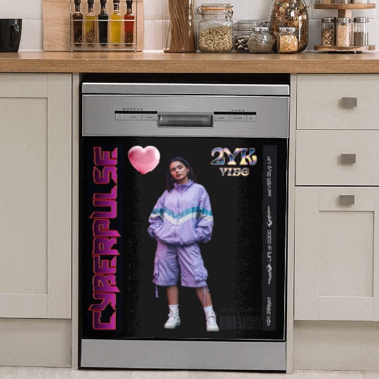 Y2K Vibes Cyberpulse Retro Dish Washer Covers