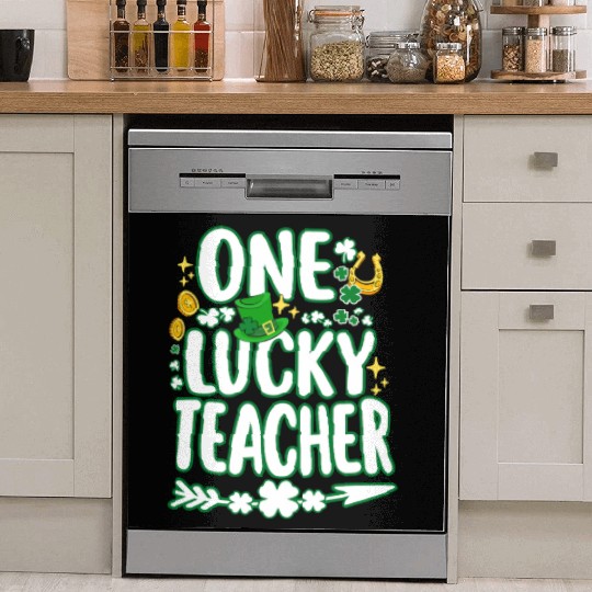 Shamrock One Lucky Teacher St Patrick s Day School Dish Washer Covers