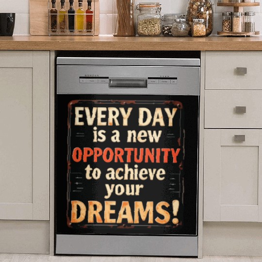 Motivational Vintage Metal Sign-Achieve Your Dream Dish Washer Covers