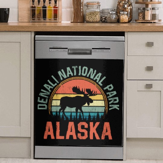 Denali National Park Alaska Moose Hiking Nature Dish Washer Covers
