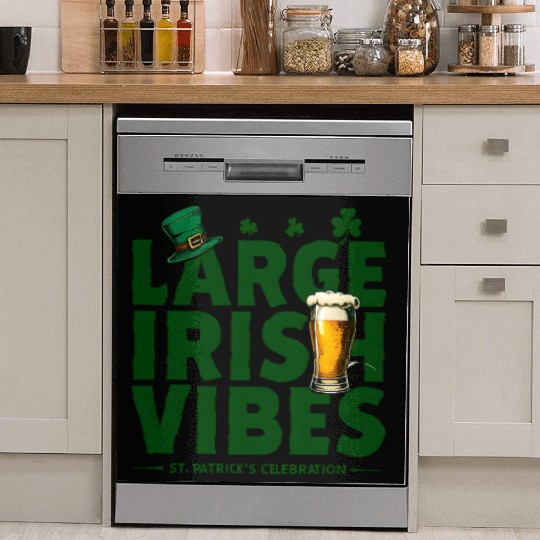 Bold Typography Celebrating St Patrick s Day Dish Washer Covers