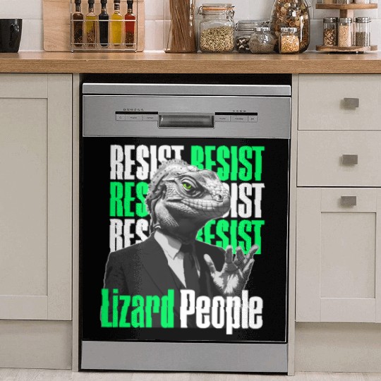 Resist Reptilians Lizard People Dish Washer Covers