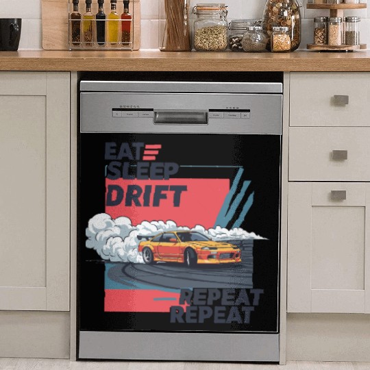 Eat Sleep Drift Repeat Dish Washer Covers – Neon JDM Car Raci