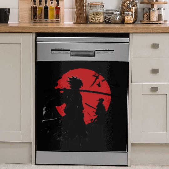Shadow Samurai Warriors Under Blood Moon Dish Washer Covers