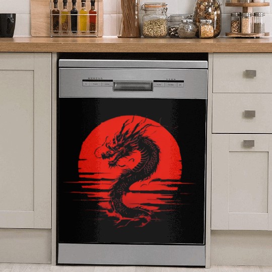 Dragon Rising Under the Blood Moon Dish Washer Covers