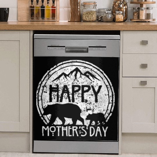 Happy Mother's Day Mama Bear and Cub Dish Washer Covers