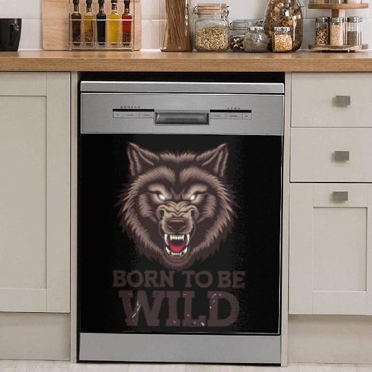 Born to Be Wild Wolf: Untamed Alpha Spirit Dish Washer Covers