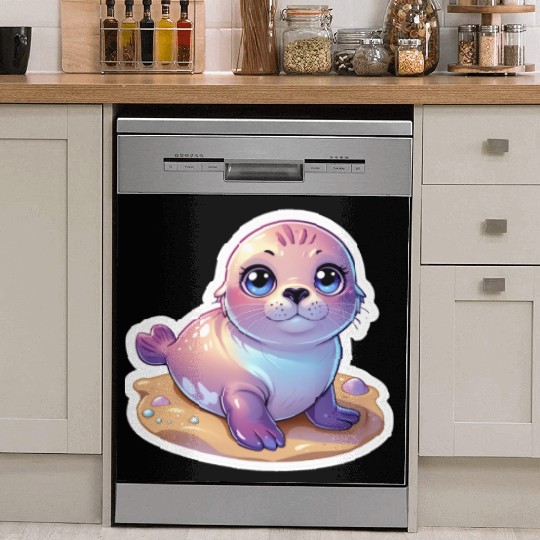 Adorable Seal Sticker Dish Washer Covers