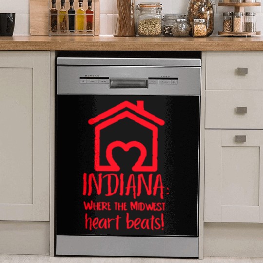Indiana Where The Midwest Heart Beats! Dish Washer Covers
