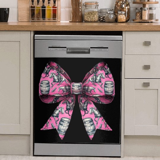 Coquette Bow Barrel Racer Barrel Racing Rodeo Dish Washer Covers