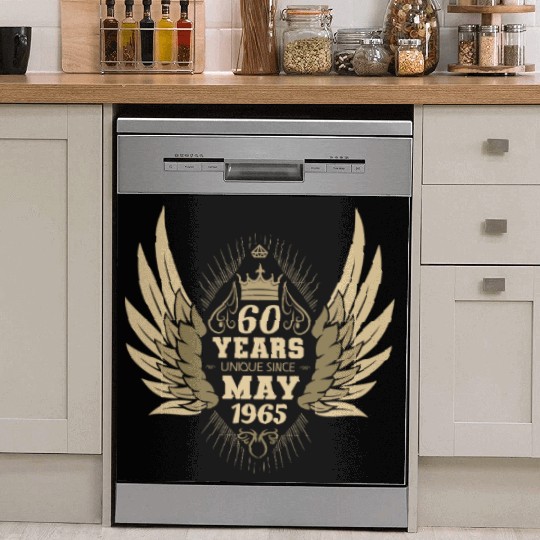 60th birthday angel wings unique since May 1965 Dish Washer Covers