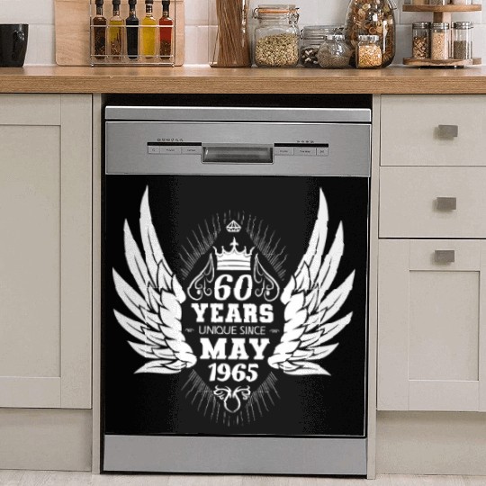 60th birthday angel wings unique since May 1965 Dish Washer Covers