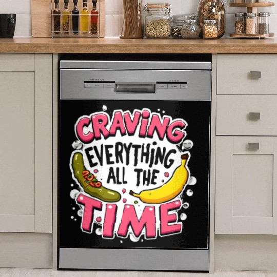 Pregnancy Cravings Funny Maternity Food Baby Bump Dish Washer Covers