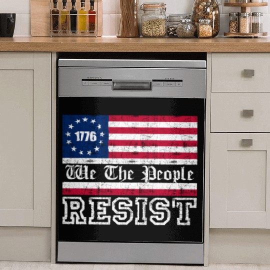 1776 Resist Trump Protest Anti Political US Fla Dish Washer Covers