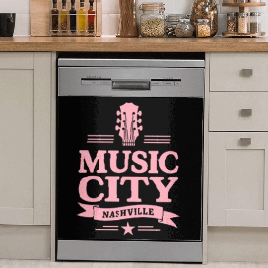 Music City Nashville Guitar Tennessee Dish Washer Covers