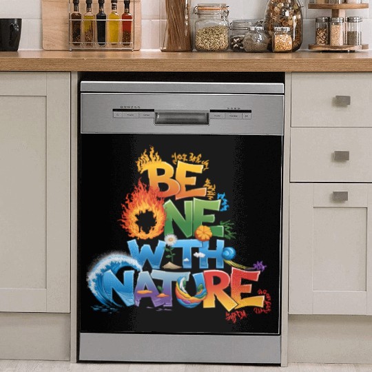 Be One With Nature Typography Dish Washer Covers